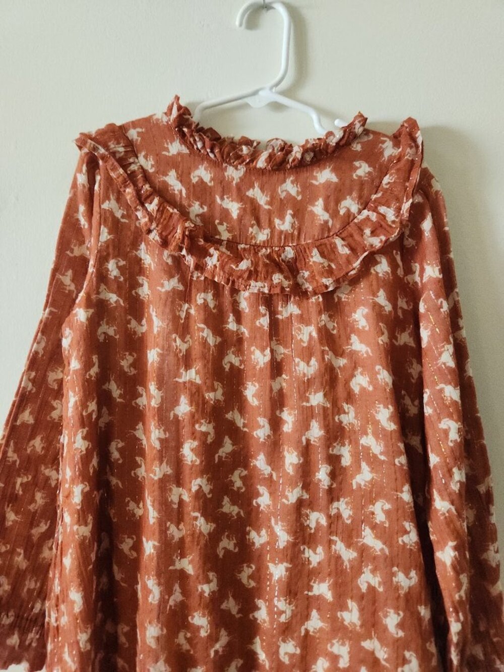 MOLO Clair Dress in Mini Horse Woven Cottagecore Metallic - Picture 5 of 8
